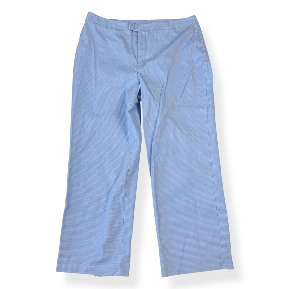 Madison Studio Crop Pants Womens 16 Periwinkle Blue Cotton Blend Straight Leg